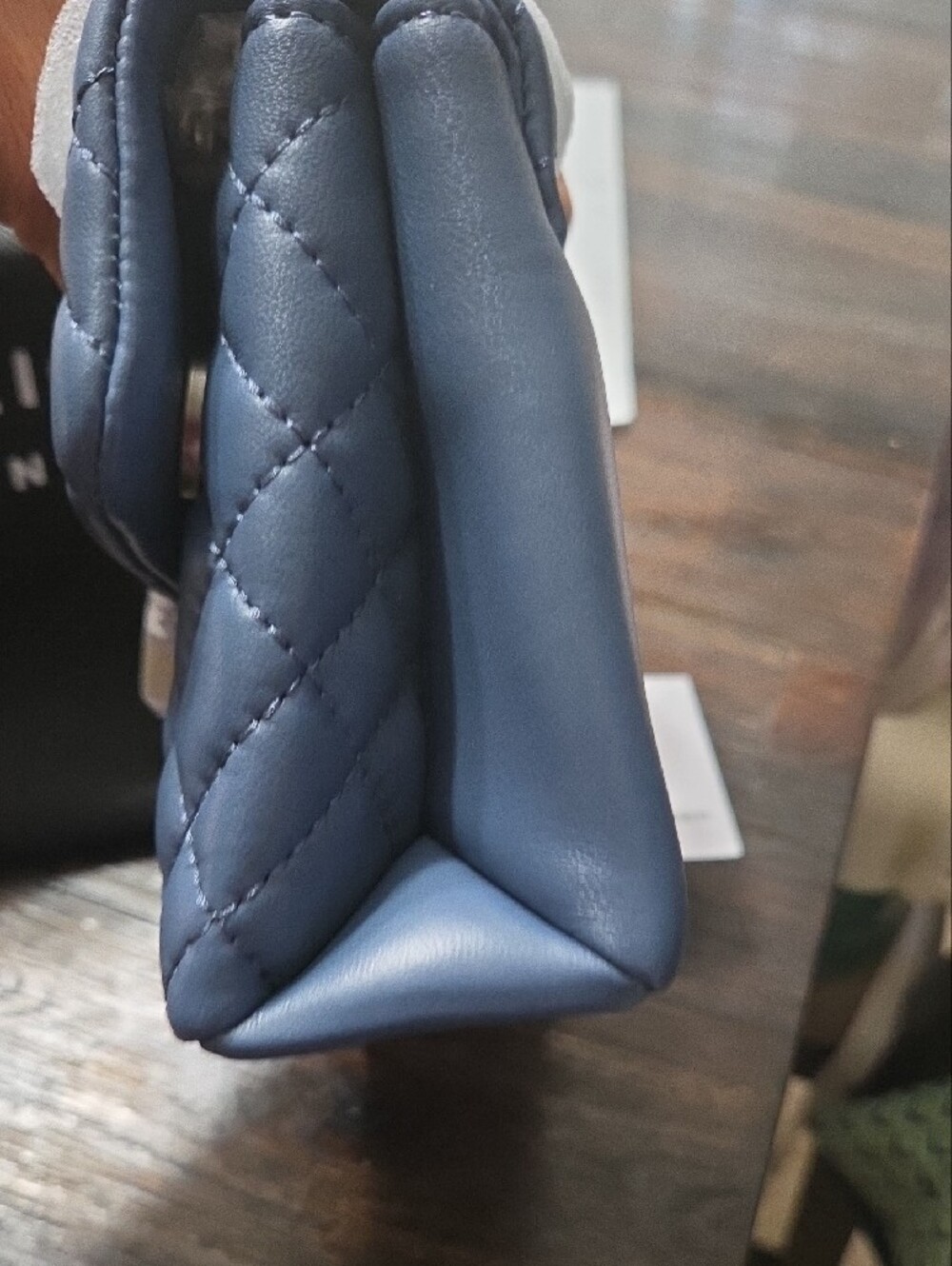 Kurt Geiger Quilted Denim Blue Crossbody Bag - Picture 4 of 7